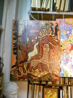 Картины в мастерской.